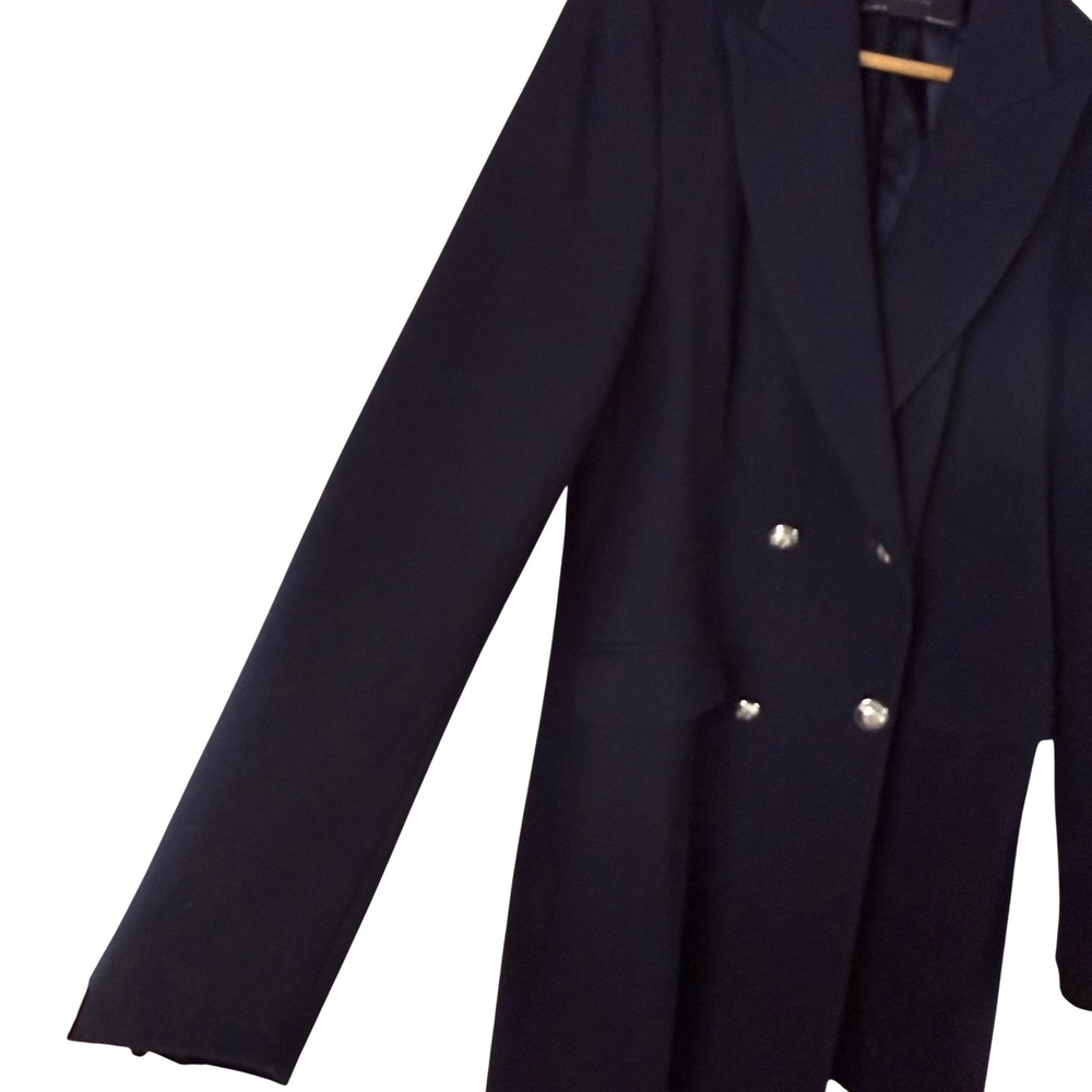 ZARA BASIC Collection Navy Double Breasted Long B… - image 8